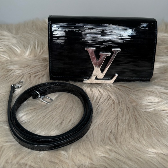Authentic Louis Vuitton Louise PM Epi Electric Black Leather Shoulder/Clutch - Picture 2 of 12
